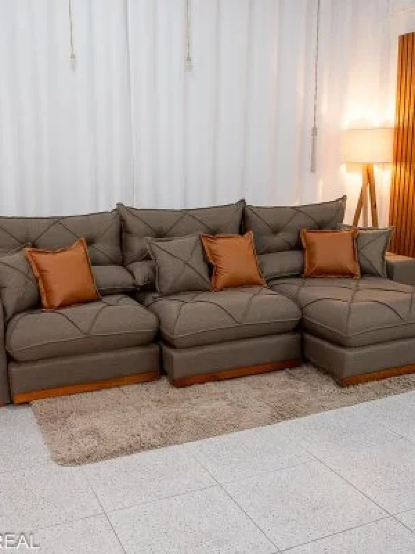 SOFÁ GRAN BELLO PLUS 320 RETRÁTIL E RECLINÁVEL – MOLAS ENSACADAS E 06 ALMOFADAS
