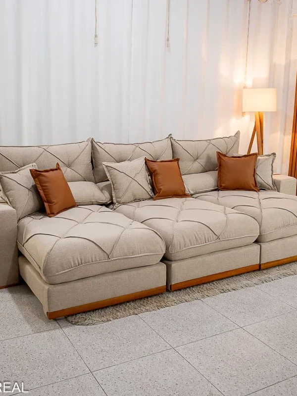 SOFÁ GRAN BELLO PLUS 320 RETRÁTIL E RECLINÁVEL – MOLAS ENSACADAS E 06 ALMOFADAS