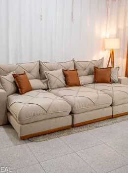 SOFÁ GRAN BELLO PLUS 320 RETRÁTIL E RECLINÁVEL – MOLAS ENSACADAS E 06 ALMOFADAS