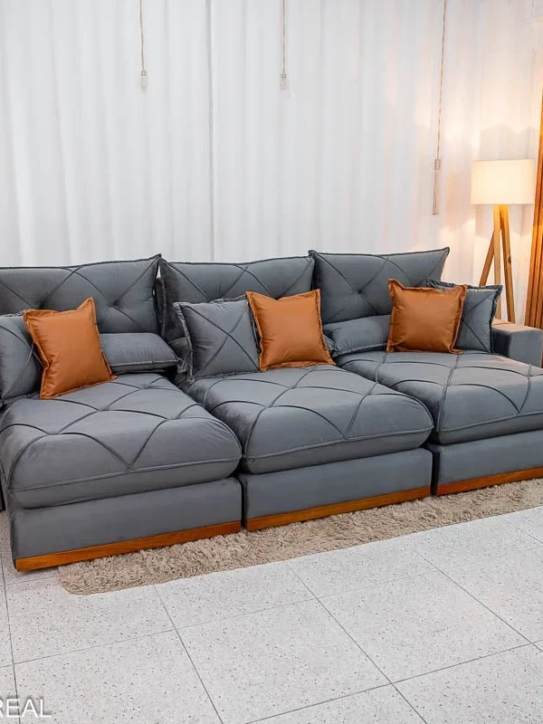 SOFÁ GRAN BELLO PLUS 320 RETRÁTIL E RECLINÁVEL – MOLAS ENSACADAS E 06 ALMOFADAS