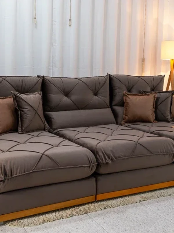 SOFÁ GRAN BELLO PLUS 320 RETRÁTIL E RECLINÁVEL – MOLAS ENSACADAS E 06 ALMOFADAS