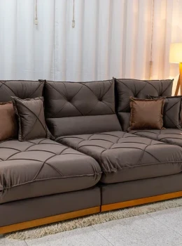 SOFÁ GRAN BELLO PLUS 320 RETRÁTIL E RECLINÁVEL – MOLAS ENSACADAS E 06 ALMOFADAS
