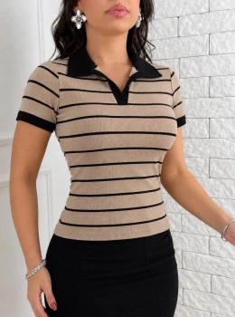 Blusa polo listrada - foto 3 de 8