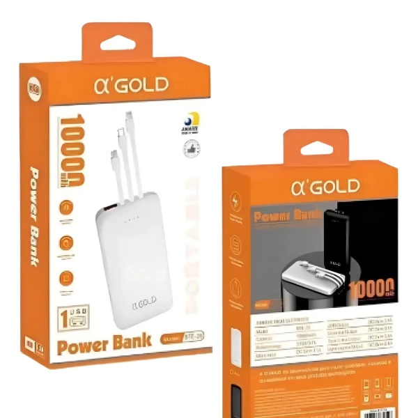 Carregador Portátil 10.000mah Adaptador 3 Entradas