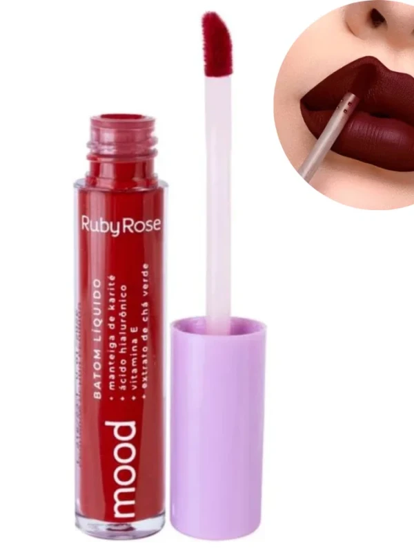 Batom Líquido Mood - Ruby Rose Ácido Hialurônico e Karite