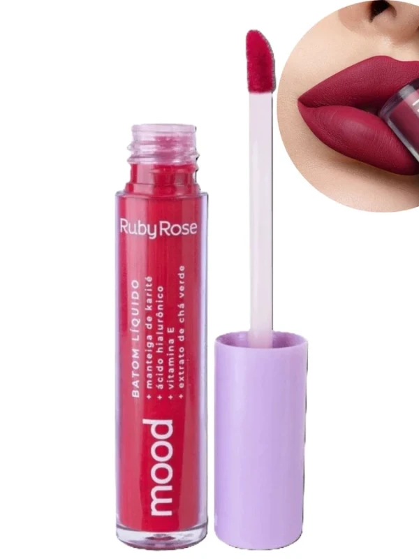 Batom Líquido Mood - Ruby Rose Ácido Hialurônico e Karite