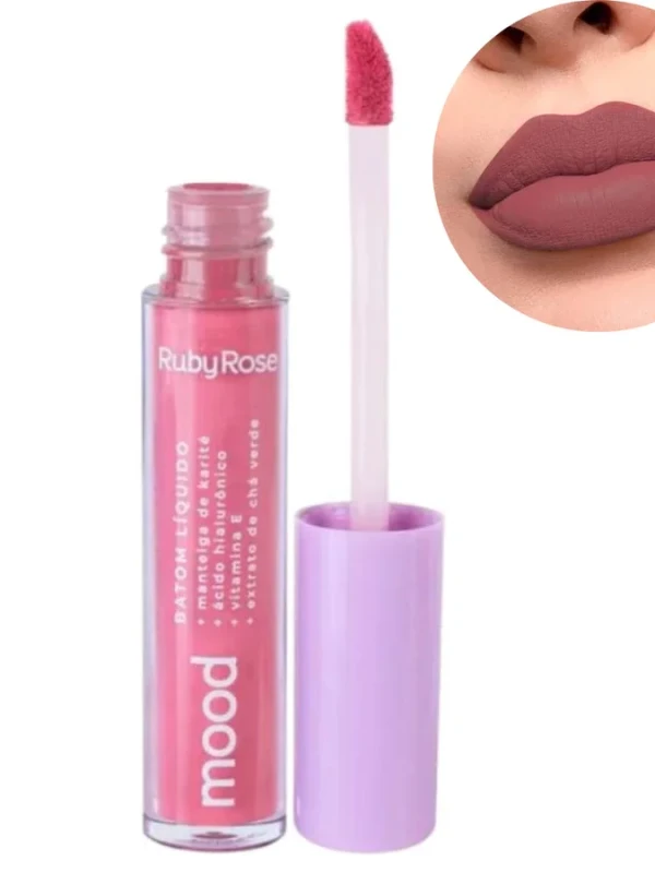Batom Líquido Mood - Ruby Rose Ácido Hialurônico e Karite