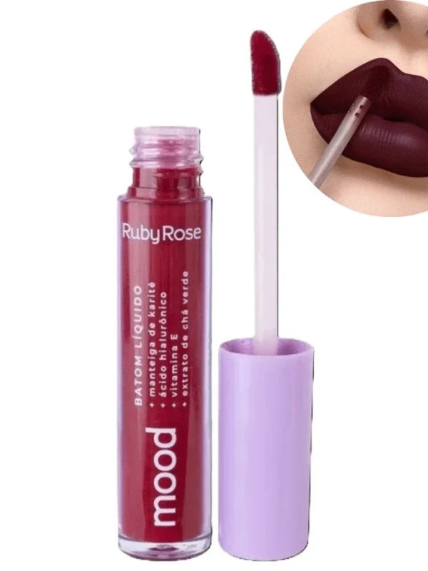 Batom Líquido Mood - Ruby Rose Ácido Hialurônico e Karite