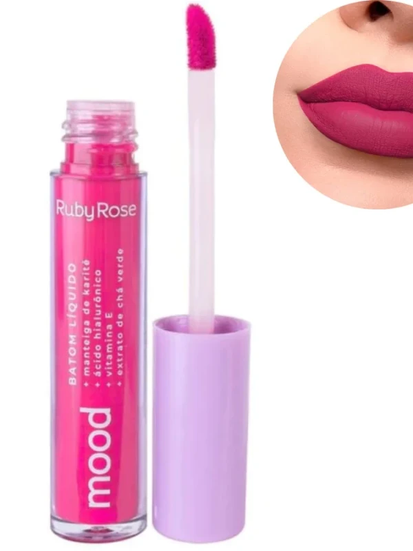 Batom Líquido Mood - Ruby Rose Ácido Hialurônico e Karite
