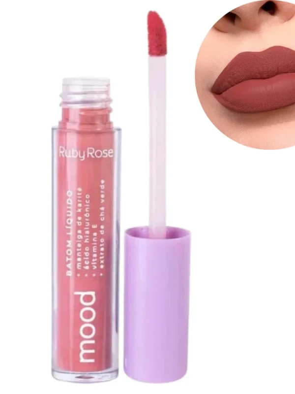 Batom Líquido Mood - Ruby Rose Ácido Hialurônico e Karite