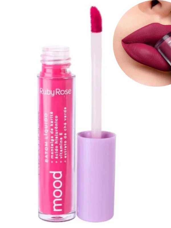 Batom Líquido Mood - Ruby Rose Ácido Hialurônico e Karite