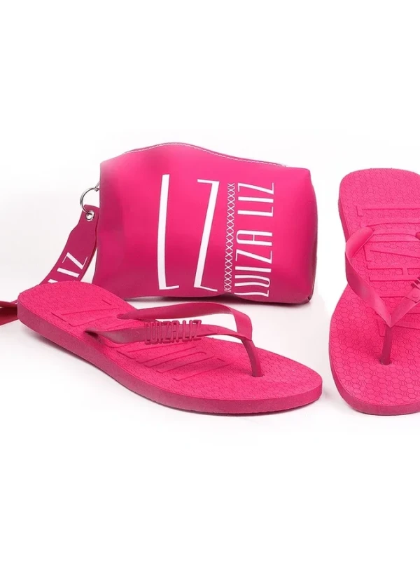 Kit chinelo Luiza Liz e necessaire bolsa de mão pequena kit dia a dia blogueira