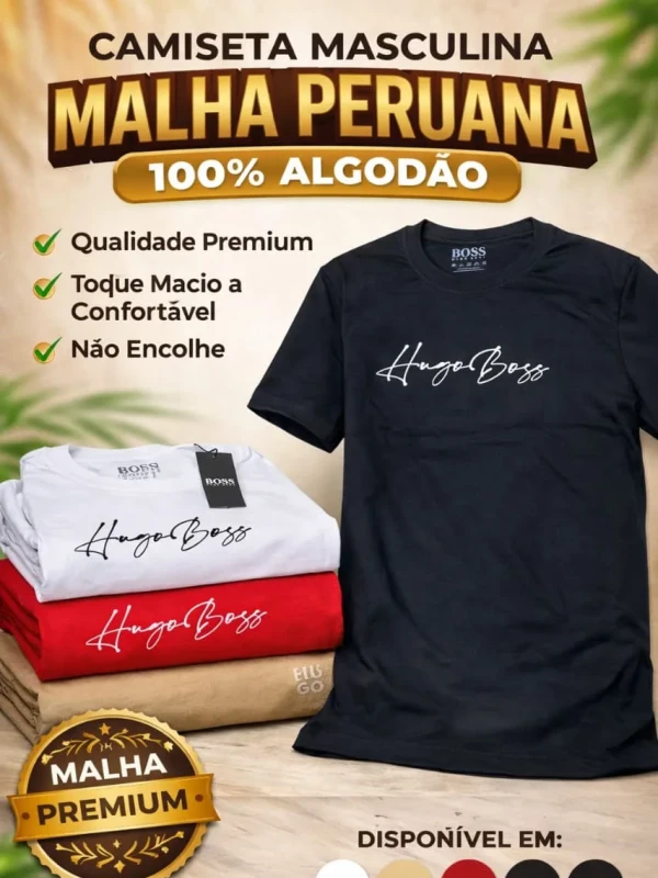 Camisa Premium Malha Peruana 100% algodão ( G )
