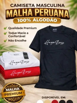 Camisa Premium Malha Peruana 100% algodão ( G )