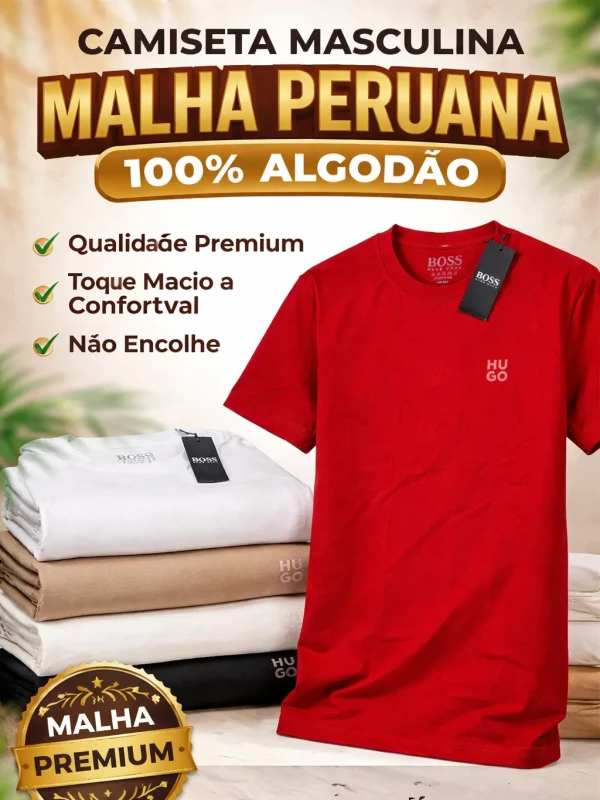 Camisa Premium Malha Peruana 100% algodão ( G )
