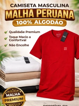 Camisa Premium Malha Peruana 100% algodão ( G )