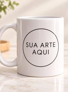 Caneca Branca Personalizada — Sua Arte Aqui
