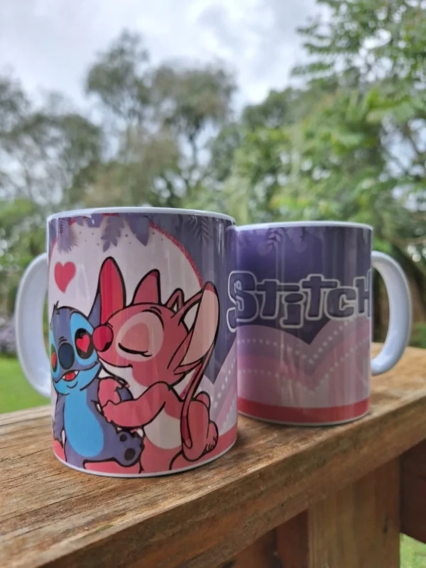 Caneca Personalizada Stitch e Angel – Lilo & Stitch
