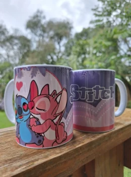 Caneca Personalizada Stitch e Angel – Lilo & Stitch