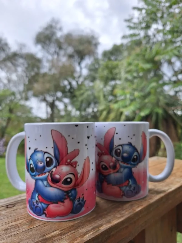 Caneca Personalizada Stitch e Angel – Lilo & Stitch