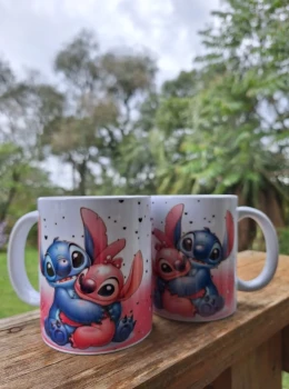 Caneca Personalizada Stitch e Angel – Lilo & Stitch