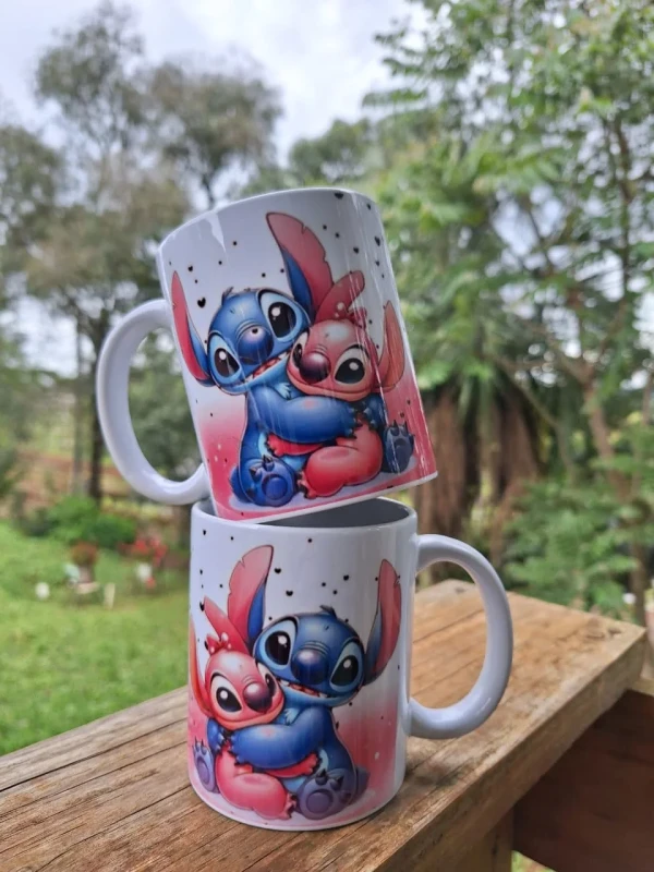 Caneca Personalizada Stitch e Angel – Lilo & Stitch