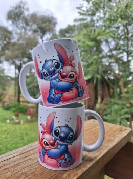 Caneca Personalizada Stitch e Angel – Lilo & Stitch