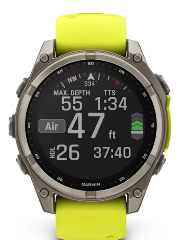 Relógio Garmin Fênix 8 Sapphire Solar Titânio 47mm Yellow