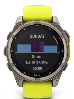 Relógio Garmin Fênix 8 Sapphire Solar Titânio 47mm Yellow