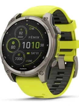 Relógio Garmin Fênix 8 Sapphire Solar Titânio 47mm Yellow