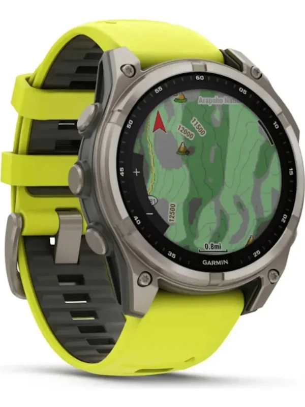 Relógio Garmin Fênix 8 Sapphire Solar Titânio 47mm Yellow