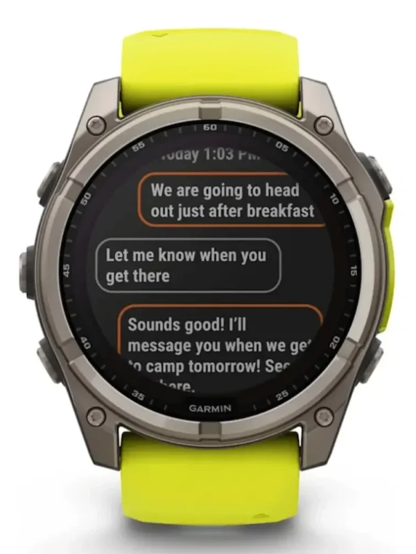 Relógio Garmin Fênix 8 Sapphire Solar Titânio 51mm Yellow