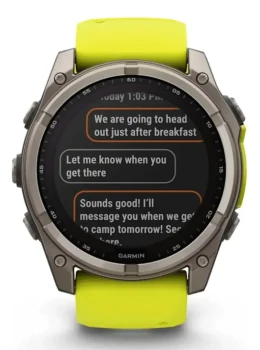 Relógio Garmin Fênix 8 Sapphire Solar Titânio 51mm Yellow