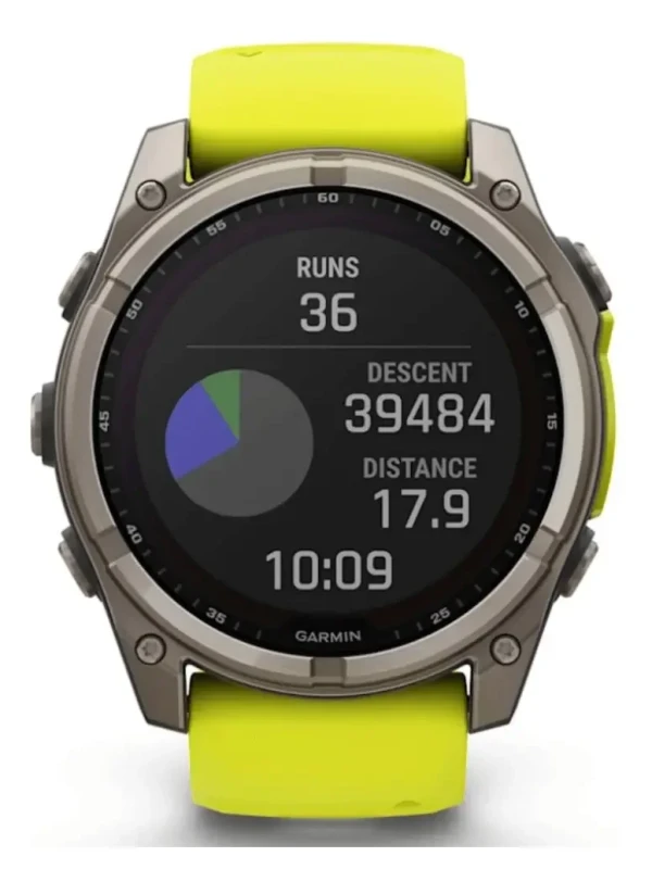 Relógio Garmin Fênix 8 Sapphire Solar Titânio 51mm Yellow
