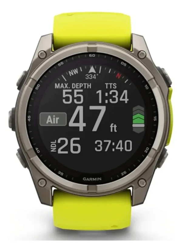 Relógio Garmin Fênix 8 Sapphire Solar Titânio 51mm Yellow