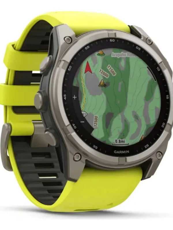 Relógio Garmin Fênix 8 Sapphire Solar Titânio 51mm Yellow
