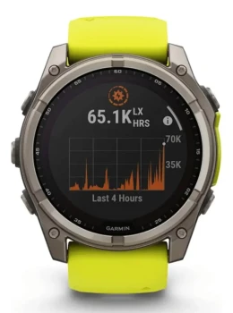 Relógio Garmin Fênix 8 Sapphire Solar Titânio 51mm Yellow
