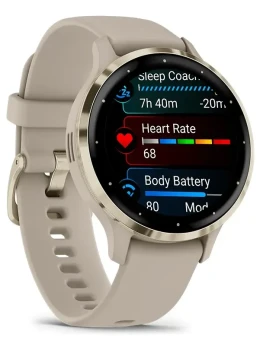 Relógio Garmin Venu 3s Cinza Dourado 41mm