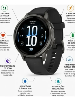 Relógio Garmin Venu 4 Preto 41mm