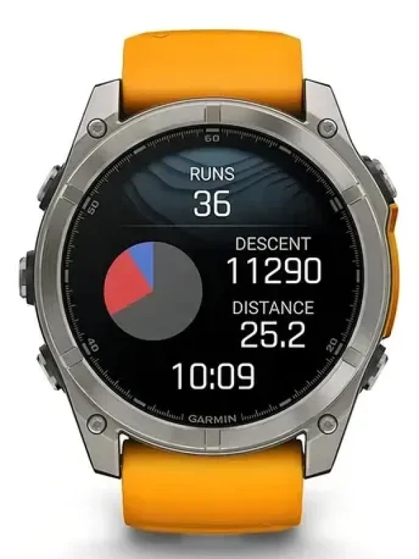 Relógio Garmin Fênix 8 Amoled Saphire 51mm Laranja
