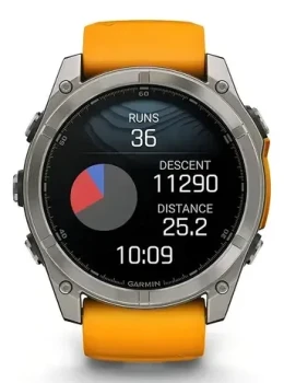 Relógio Garmin Fênix 8 Amoled Saphire 51mm Laranja