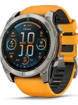 Relógio Garmin Fênix 8 Amoled Saphire 51mm Laranja