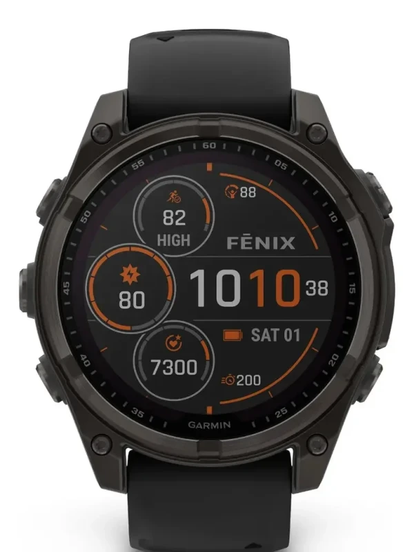 Relógio Garmin Fênix 8 Saphire Solar 47mm Carbon Gray