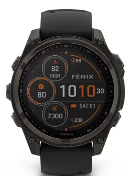 Relógio Garmin Fênix 8 Saphire Solar 47mm Carbon Gray