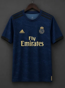 Camisa Retro 19/20 do Real Madrid Azul Marinho