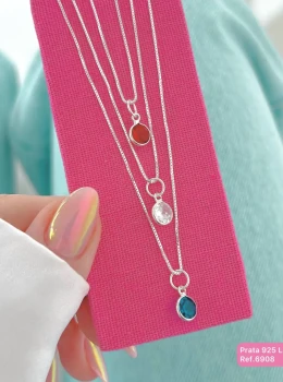 Pingente Ponto de Luz Azul Royal Elegante