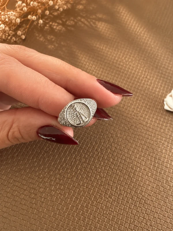 Anel Nossa Senhora Cravejada Prata Feminino