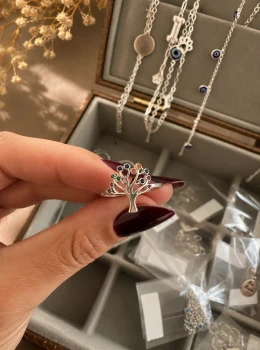 Anel Árvore da Vida Prata Feminino Elegante