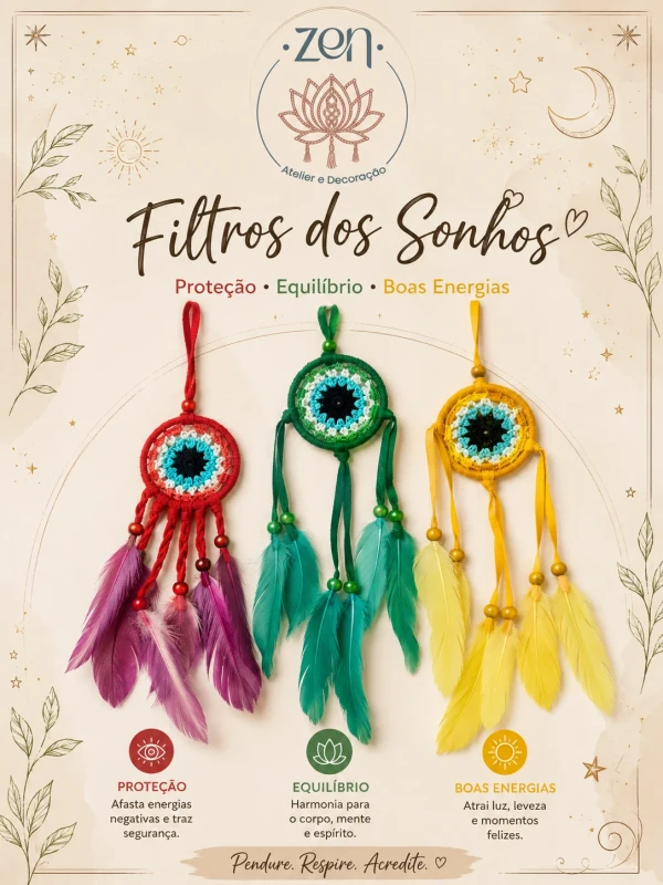 Mini Olho Grego Filtro dos Sonhos Decorativo